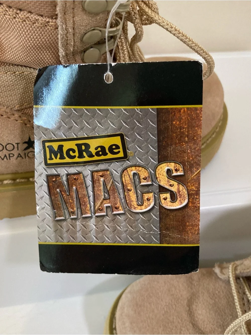 McRae Macs Kids Sz 8.5 Tan Suede Boys Combat Boots NEW